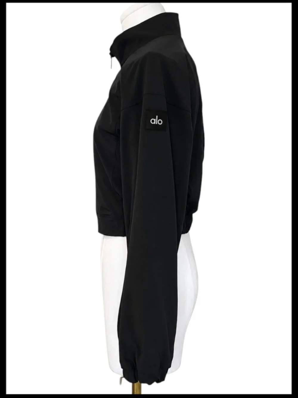 Alo Yoga Clubhouse Cropped Jacket Black Mesh Lined XS